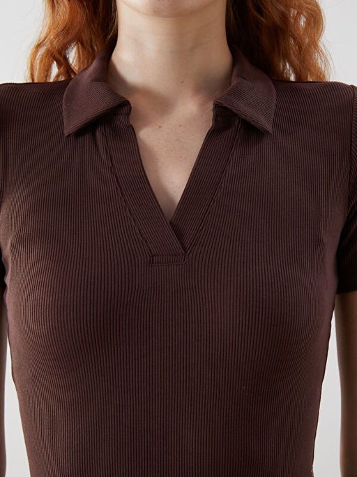 Polo Yaka Bodycon Elbise