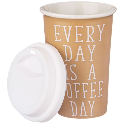 КРУЖКА LEFARD КОФЕМАНИЯ С СИЛ. КРЫШКОЙ, 380МЛ  фото 4