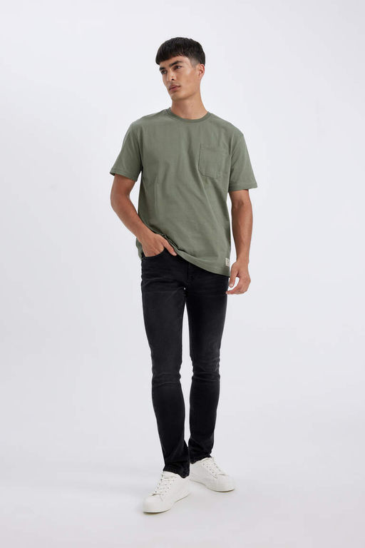 New Regular Fit Bisiklet Yaka Basic Duz K?sa Kollu Tisort - Defacto фото 4