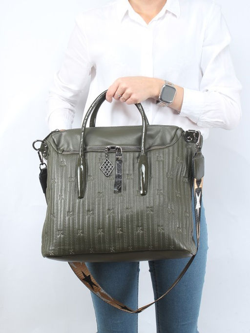 Сумка женская искусственная кожа Vevers-L 660 F 567-705, 1отд+карм/перег, плечевой ремень, зеленый SALE 258458 - Adelia фото 10