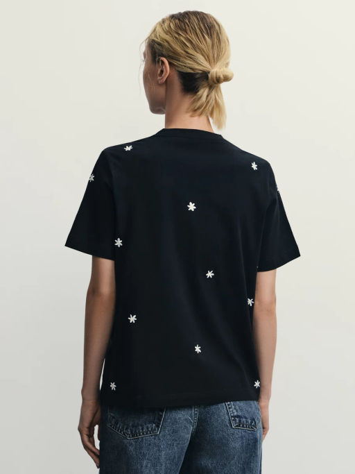 Футболка из хлопка с вышивкой / Zarina  фото 11