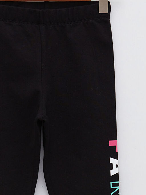 Beli Lastikli Yaz? Bask?l? Pamuklu K?z ?ocuk Uzun Tayt - Waikiki фото 3