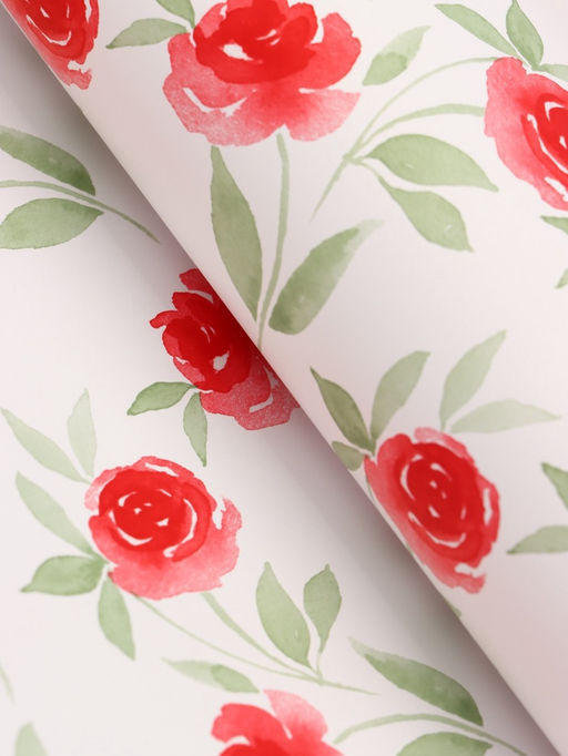 Цена за 20 шт. Пленка для цветов и букетов «Цветы», красная, 57×57 см