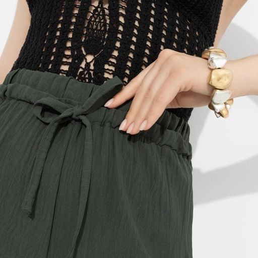 Брюки из жатой ткани Оглушительный успех (dark green) - Charutti фото 3