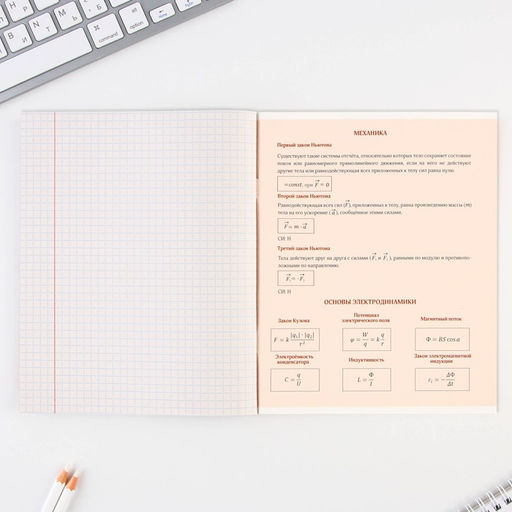 Предметная тетрадь, 48 листов, ПРЕДМЕТЫ, со справочными материалами Физика, обложка мелованный картон 230 гр., внутренний блок в клетку 80 гр., белизна до 80%, блок №2. - Artfox study фото 4