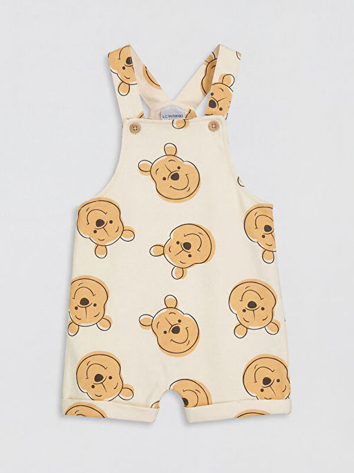 Winnie the Pooh Bask?l? Erkek Bebek Salopet ve Ti??rt