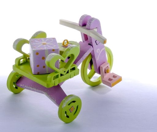 Елочная игрушка - Детский велосипед с багажником 540-2 Heart - Idh фото 3