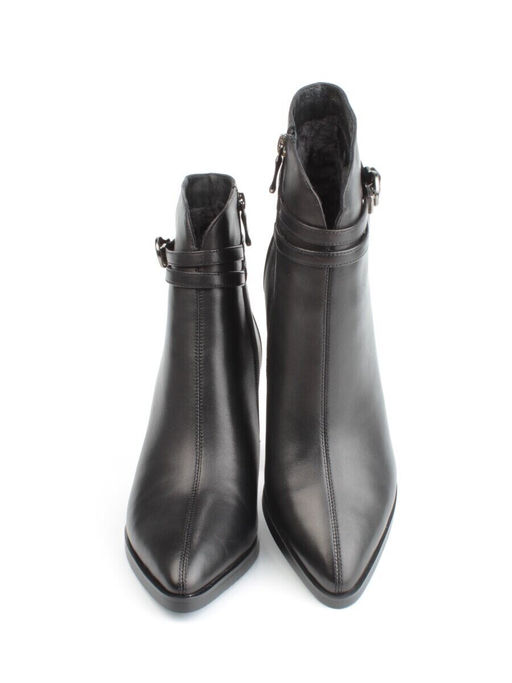 04-M3-L835 BLACK Ботильоны зимние женские (натуральная кожа, натуральный мех)