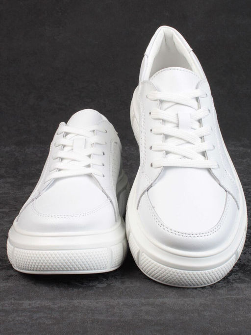 05-PDE35-1 WHITE Кроссовки женские (натуральная кожа)