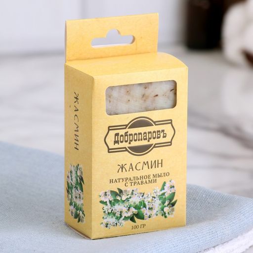 Мыло банное натуральное с травами в коробке Жасмин 100 г Добропаровъ  фото 3