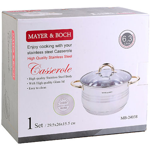 24038 Кастрюля 6,5л ст/кр 7-ми слойное дно МВ(х6)