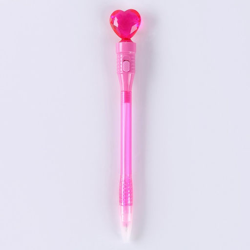 Цена за 36 шт. Ручка световая Сердце, синие чернила, МИКС - Simaland фото 2
