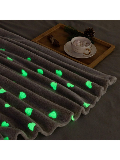 Плед светящийся в темноте Этель. Love, 150?200 см, корал-флис  фото 6