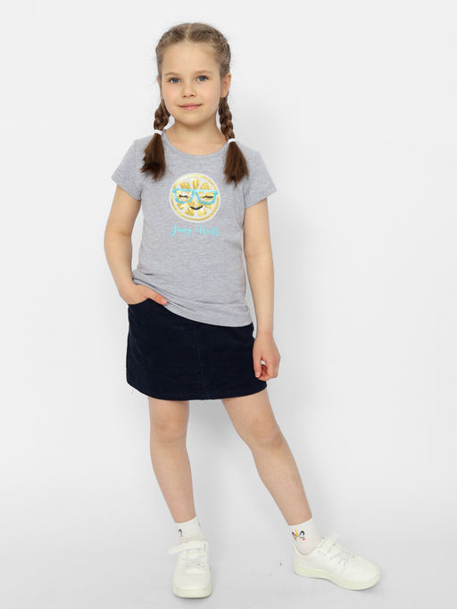 CRB wear/CSKG 63559-11-372 Футболка для девочки,светло-серый меланж/Ex.Cherubino  фото 2