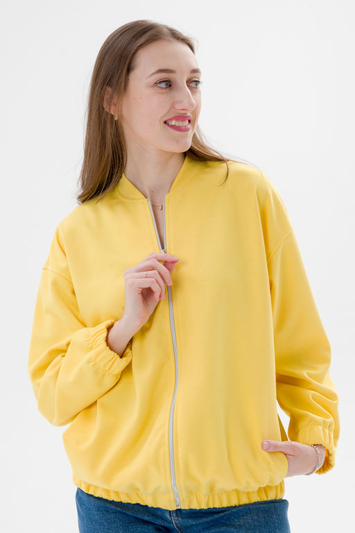 Бомбер из коттон фита жёлтый - Амадэль фото 7