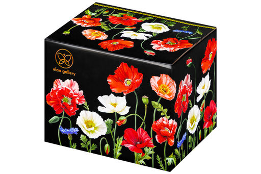 Банка для сыпучих продуктов 300 мл 12*9,5*9 см Маки на черном с отк. бамбук.крышкой NEW BONE CHINA - Elan gallery фото 10