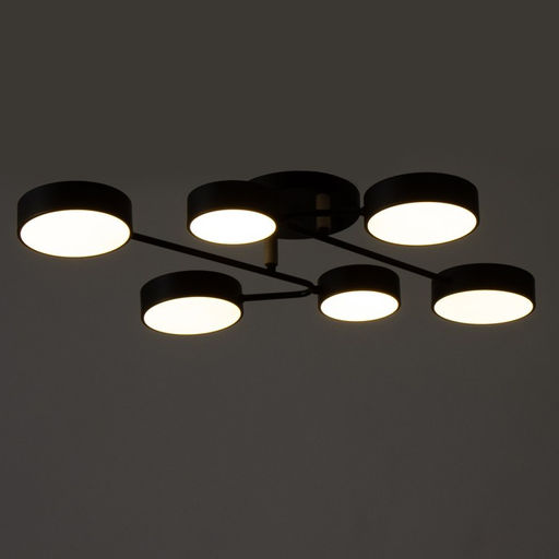Люстра «Алмо» 6х LED 144 Вт 3000-6000К черный 80×58×21 см BayerLux