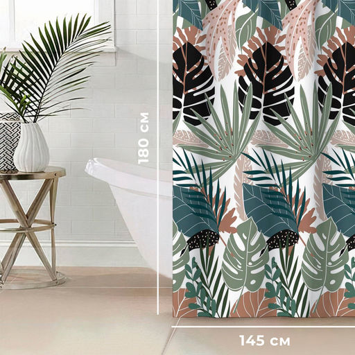 Штора для ванной «Этель» Tropic, 145×180 см, полиэстер