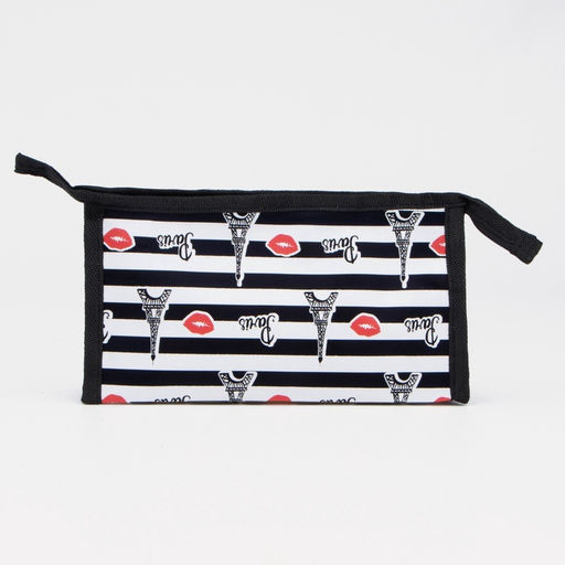 Цена за 3 шт. Косметичка на молнии, чёрная, белая