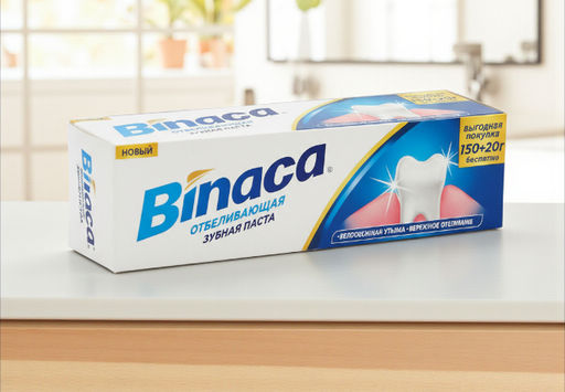 Зубная паста отбеливающая - Dabur Binaca, 150 + 20г