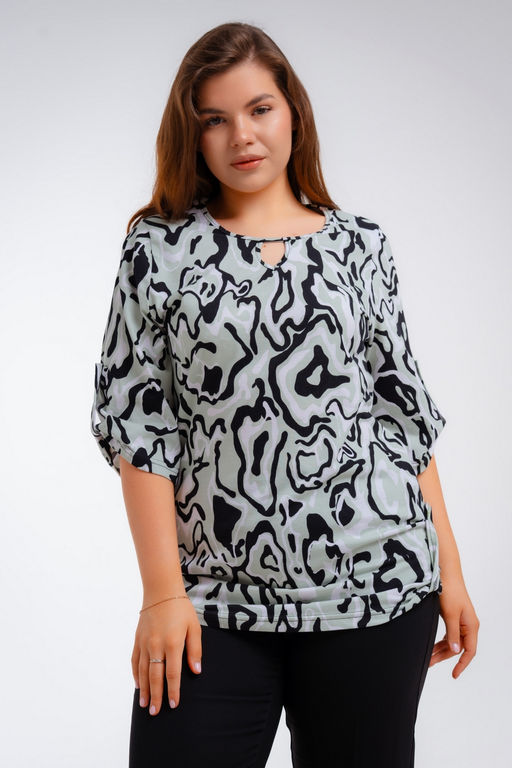 Туника женская из кулирки Полина палитра мята макси - Амадэль фото 9