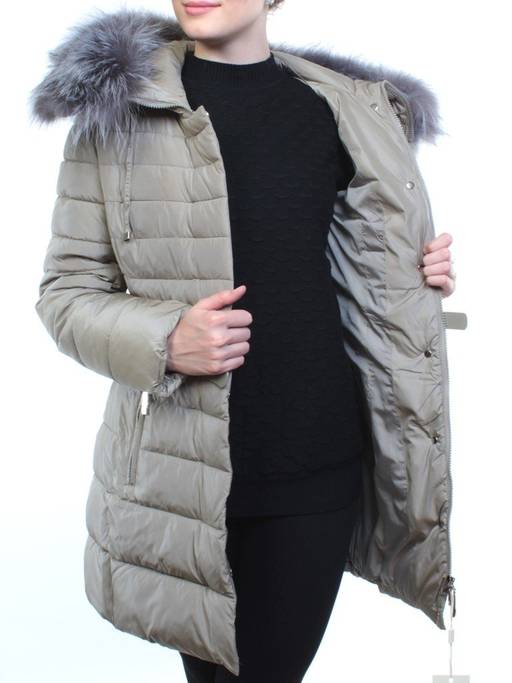 8158 Пальто зимнее женское (холлофайбер, натуральный мех чернобурки) - Fashion фото 11