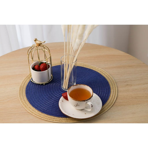 Цена за 10 шт. Салфетка сервировочная на стол Доляна Лана, d=38 см, цвет синий фото 6