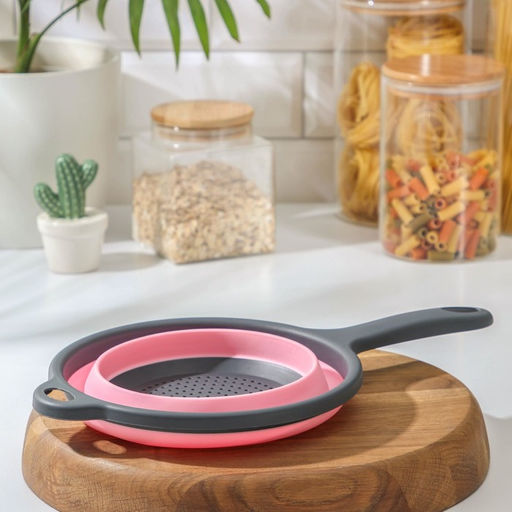 Дуршлаг складной Доляна Волна, d=20 см, цвет сиреневый  фото 5