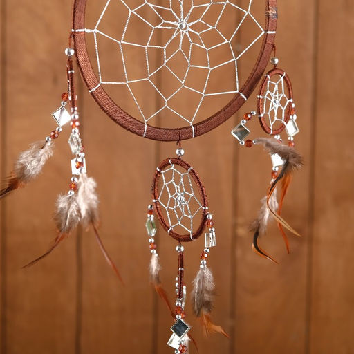 Ловец снов «Пять колец», 25×0.5×50 см, коричневый