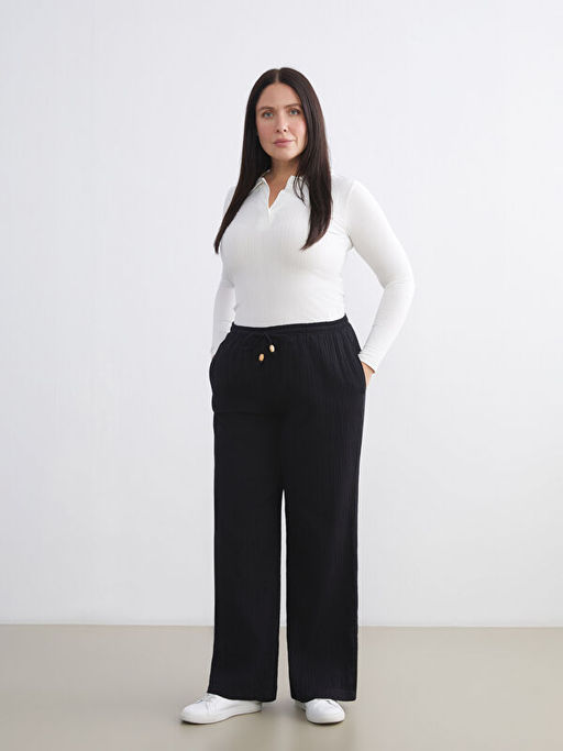 Beli Lastikli Dokulu M?slin Kad?n Pantolon