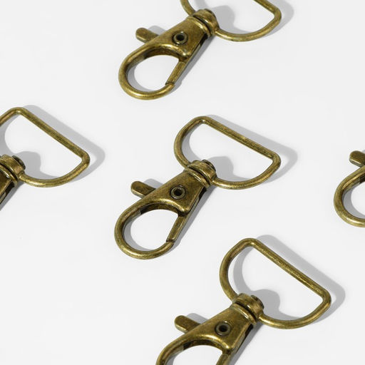 Цена за 2 шт. Карабин металлический, 39 24 мм / 20 1,5 мм, 6 шт, цвет бронзовый