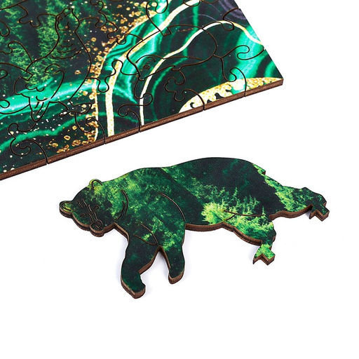 Пазл деревянный фигурный Сокровища тайги, крафт-коробка - Puzzle фото 6