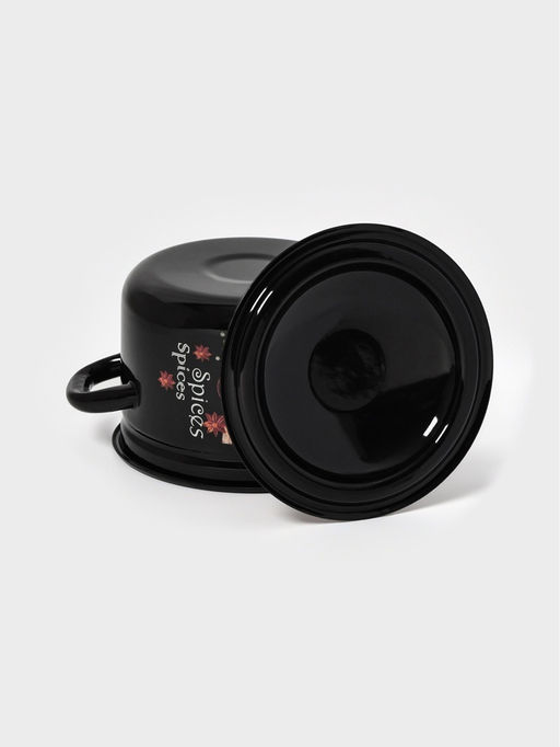 Кастрюля эмалированная «Карри», 2 л, d=17 см, чёрная