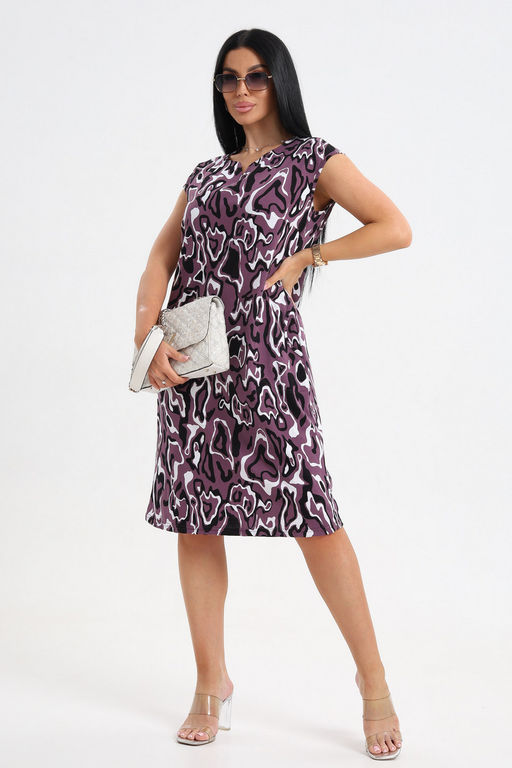 Платье женское из кулирки Стильное палитра лила - Амадэль фото 8