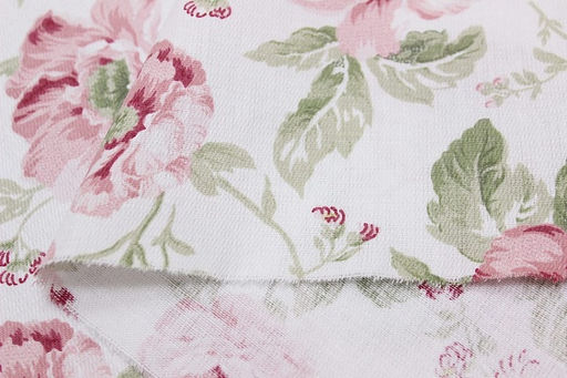 Саржа с пропиткой Розовые пионы на белом, ВИД2, ш.1.52м, хлопок-100%, 178гр/м.кв - Купава фото 4