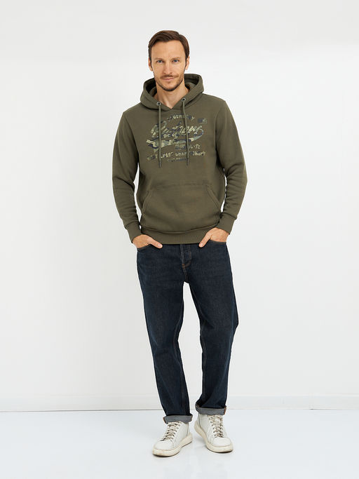 джемпер мужской с капюшоном и с принтом - Glenfield фото 2