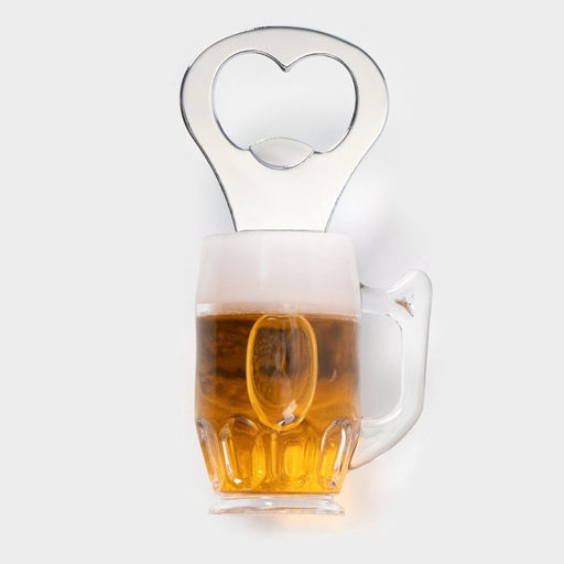 Цена за 2 шт. Открывашка Доляна «Пивная кружка», 10×5 см, цвет серебристый