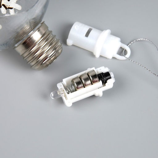 Ёлочный шар Снежный пейзаж, d=8 см, 1 LED, от батареек, свечение тёплое белое - Luazon lighting фото 8