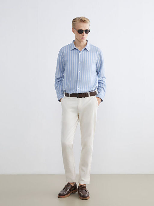 Regular Fit ?izgili Arm?rl? Erkek G?mlek