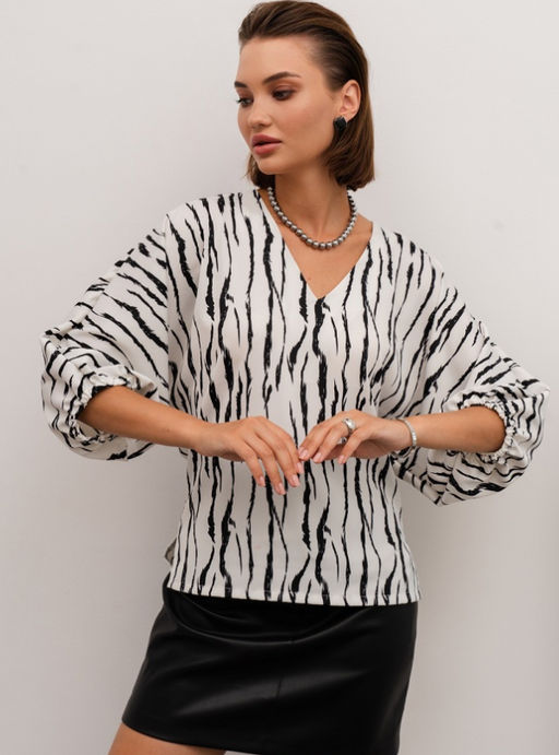 Блузка шёлковая с цельнокроеным рукавом 17.6 - Elena sorti фото 11