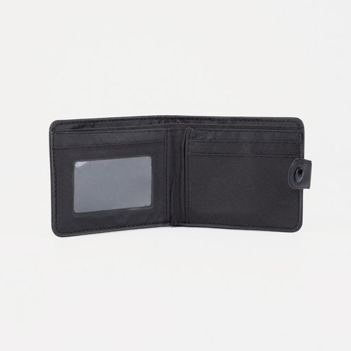 Портмоне мужское на кнопке, отдел для купюр, для карт, чёрное