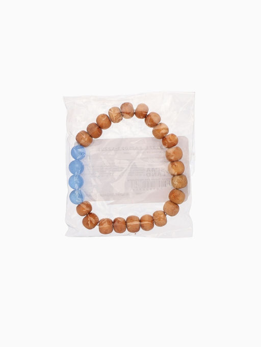 Браслет из сандалового дерева с агатом, длина 18 см, синий