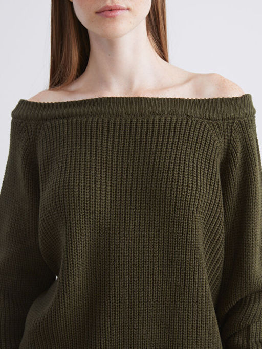 Kay?k Yaka Oversize Kad?n Triko Kazak