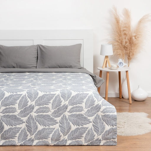 Покрывало хлопковое Этель Листопад 200х2405 см, цвет синий, 100%хлопок, 300гр/м2  фото 2