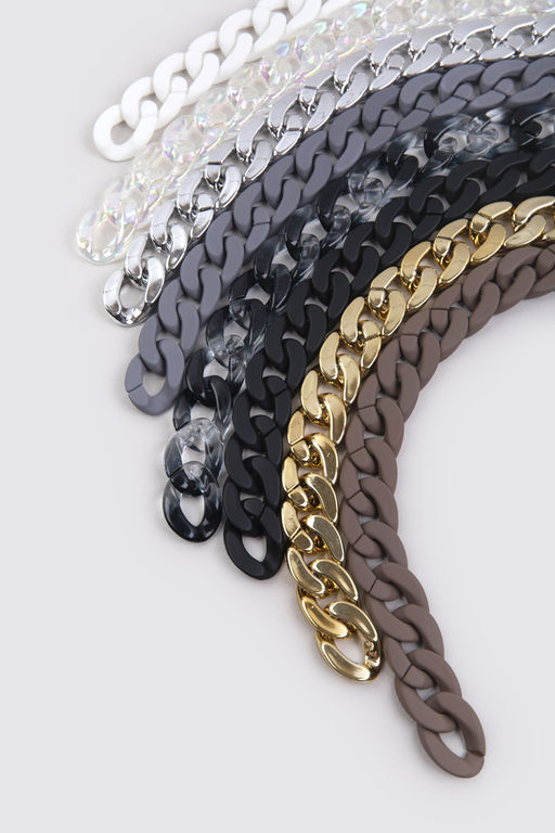 Gamma MPE-05 Цепочка для сумки, пластик 60 см 1 шт. №02 прозрачный черный