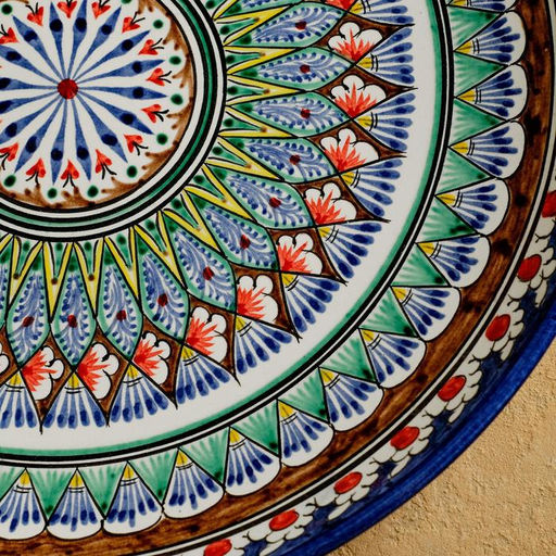 Ляган узбекский Риштанская Керамика «Узор», d=31 см, синий