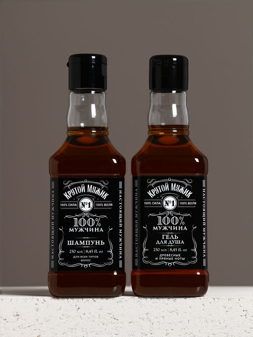 Подарочный набор ЧИСТОЕ СЧАСТЬЕ Крутой мужик: гель для душа и шампунь для волос, 2х250 мл