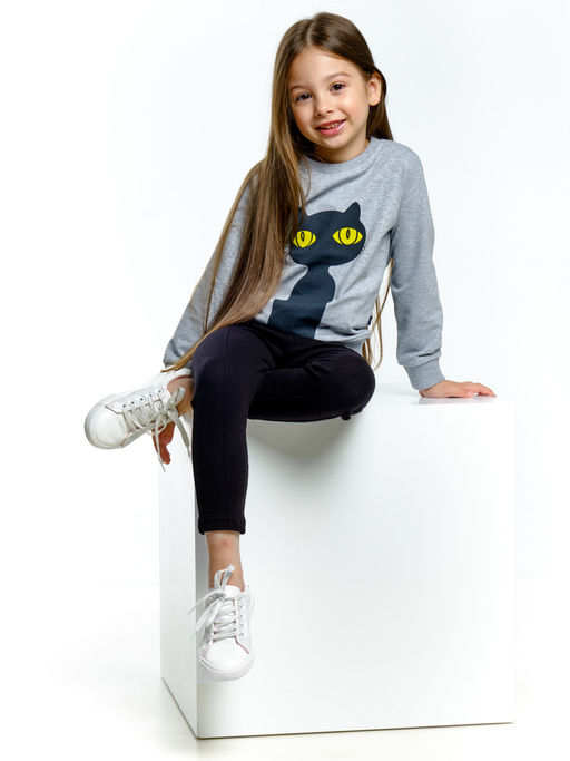 Комплект для девочки с брюками UD 2015 серый|черный - Mini maxi фото 9