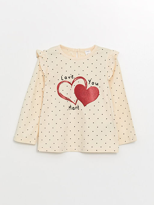 Bisiklet Yaka Bask?l? K?z Bebek Bluz ve Tayt 2li Tak?m - Waikiki фото 2