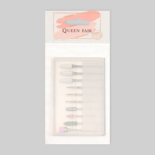 Фрезы для маникюра в пластиковом органайзере, 10 шт